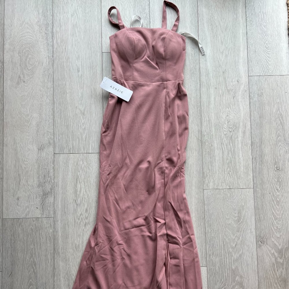 Floor Length Azazie Gianette Dress in Dusty Rose Size 2